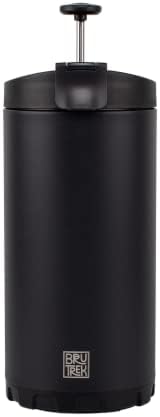 Steel Toe 3.0 Travel Coffee Press - Brew 20 fl.oz On The Go - No Spill Lid, Double Wall Vacuum Insulated Stays Hot for Hours, French Press Coffee (Obsidian Black)