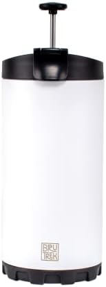 Steel Toe 3.0 Travel Coffee Press - Brew 20 fl.oz On The Go - No Spill Lid, Double Wall Vacuum Insulated Stays Hot for Hours, French Press Coffee (Snowflake White)