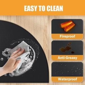 Round Under Grill mat (60") for Outdoor Grill, BBQ, Smokers, kamados, Solo Stove, fireplaces/fire Pit mat. Deck, Grass, Floor and Patio Protector, Heat Resistant, Fireproof, Oil Proof, Waterproof.