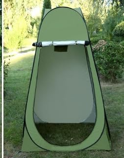 Versatile Pop-Up Privacy Tent for Outdoor Shower, Changing Room, Portable Toilet, and Camping Shelter - Olive drab, Military Green - with Zipper Doors and Windows - 47.24“x47.24”x74.80“
