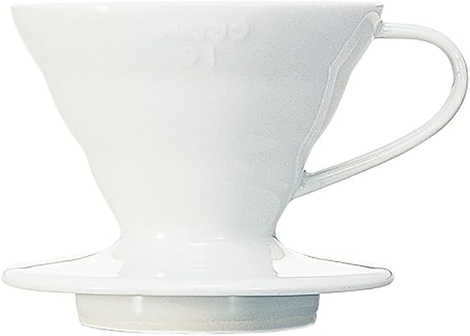 Hario V60 Ceramic Coffee Dripper Pour Over Cone Coffee Maker Size 01, White