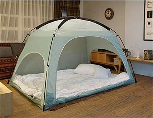Laylala® Indoor Privacy and Play Tent on Bed Sleep Cozy in Drafty Room,Privacy Tent on Bed for Warm (Bright Blue)
