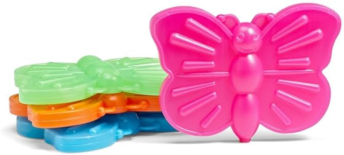 Fit & Fresh Cool Coolers Kids Lunch Box Ice Packs, Slim Ice Packs for Lunch Bags, Lunch Ice Packs Reusable-Multicolored 12 Pack Butterfly