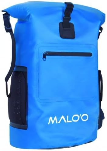 Malo'o Backpack Cooler Bag Holds 24 cans or 18 Bottles and ice - Roll-Top Soft Cooler for Kayaking, Camping, Beach, Fishing, Hiking Daypack & Travel Gear - Closed-Cell Insulation Cooler Backpack
