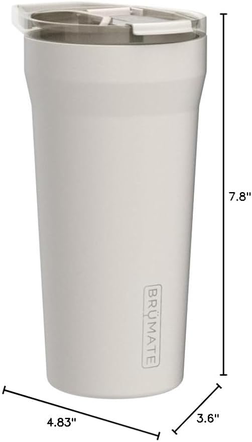 BrüMate Pour Over 20oz Insulated Travel Coffee Mug | 2-in1 Travel Coffee Maker with 100% Leak Proof Lid | Insulated Coffee Tumbler | Travel & Camping | Comes with Filter Dripper (Dune)