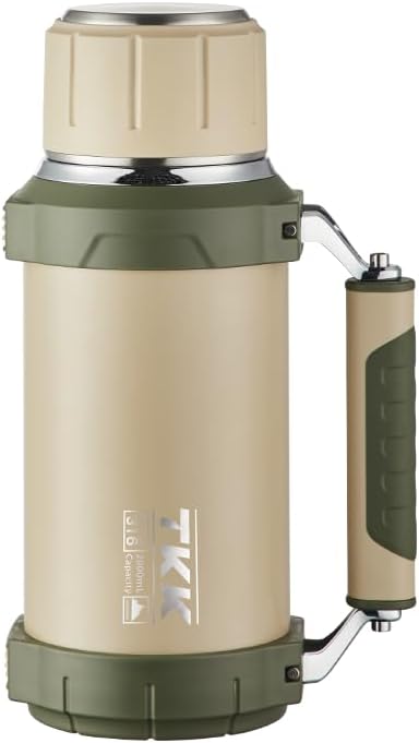 2QT 64oz Vacuum Insulated Stainless Steel Bottle Large Coffee Thermoses for Hot Drinks With Cup Handle Keeps Liquids Hot And Cold For Up To 24 For Outdoor Gathering Camping