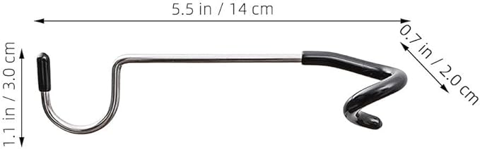 3Pcs Outdoor Camping Lamp Pole Hooks, Non-Slip Portable Multi-Functional S Hooks for Tent Light, String Lights, and Outdoor Hanging, Steel and Rubber