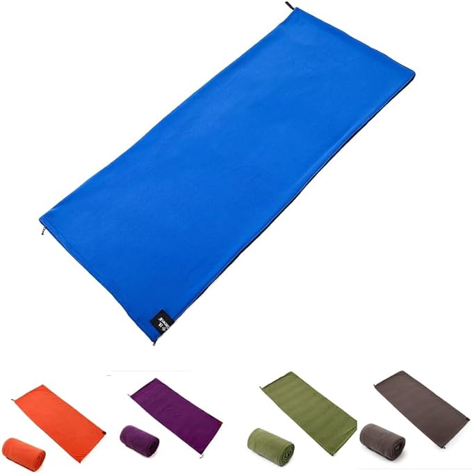 Fleece Sleeping Bag Liner Sleeping Blanket Sheet Lightweight Travel Outdoor Indoor Camping Warm Summer