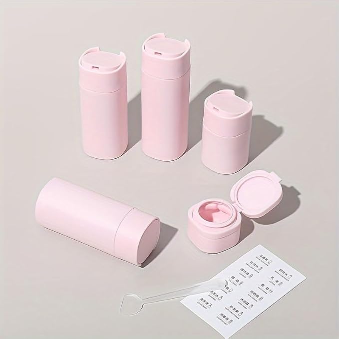 5pcs Travel Cream Dispenser Bottles Set Travel Bottles Toiletry Containers Set, TSA Approved, Travel Essentials