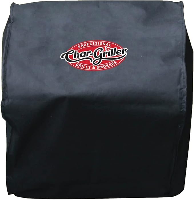 Char-Griller E82424 Smoker Side Fire Box Portable Charcoal Grill + Grill Cover Bundle