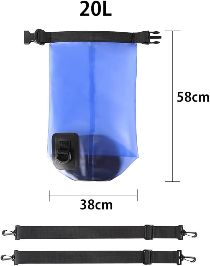 Waterproof Dry Bag,10L/20L Roll Top Waterproof Dry Bag Backpack For Kayaking Boating Swimming fow Women Men (Blue-20L)