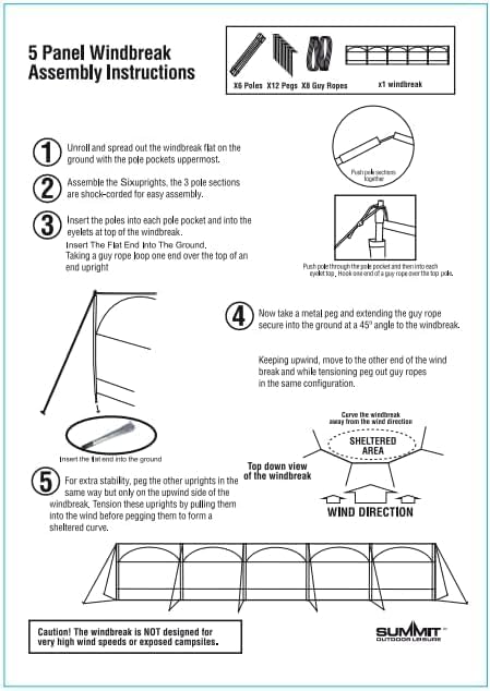 Windbreaker Wind Privacy Screen Camping Blocker 5 Panel Garden Beach Wind Shield 5ft High x 27.4ft Long (Stone Grey)