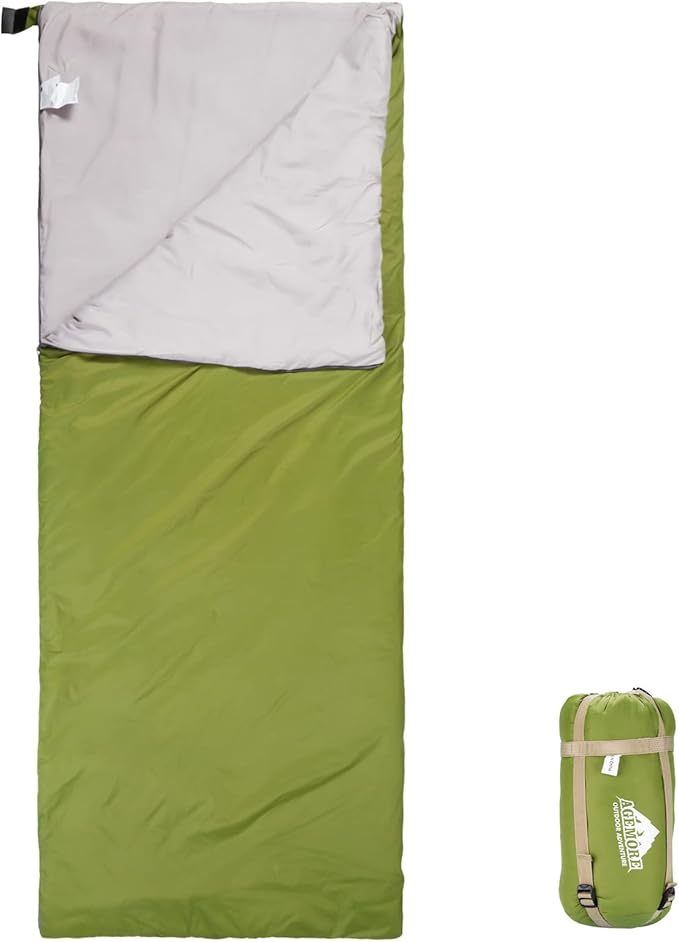 AGEMORE Ultralight Warm Weather Sleeping Bag, Portable Lightweight Waterproof Compact Sleeping Bag with Compression Sack, Fit for Kids Teens or Adults Outdoor Camping, Backpacking & Hiking