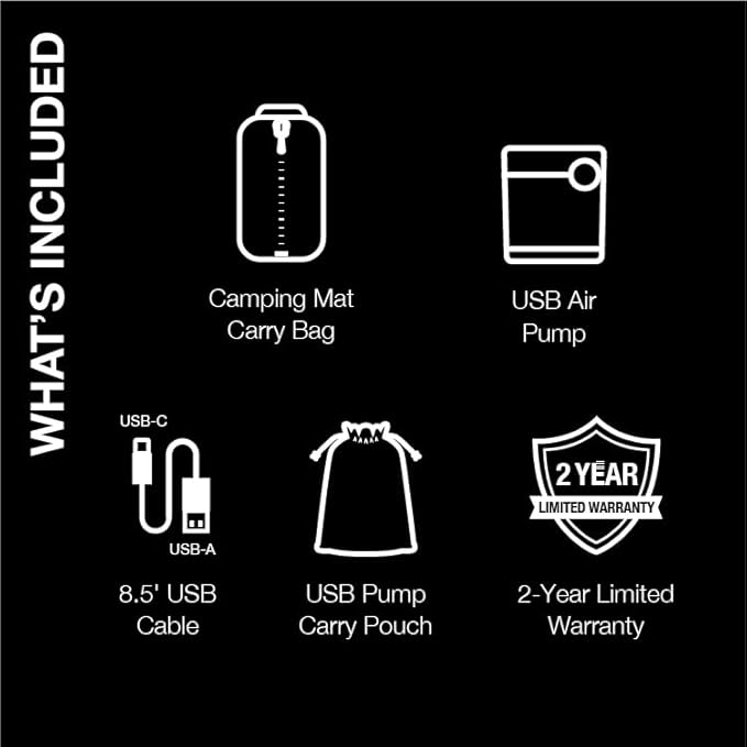 Intex 60412E TruAire Luxury Camping Mattress: Fiber-Tech – Puncture-Resistant Laminate – QuickFill USB Air Pump – 600lb Weight Capacity – Full Size, Blue