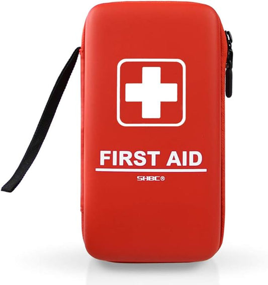 SHBC Compact First Aid Kit (139 Piece) Adventure Medical Kits Waterproof- Includes Emergency Blanket, Fire Starter, Compass, Wire Saw for Survival, Home, Car, Camping, Hiking, Hunting, Sport