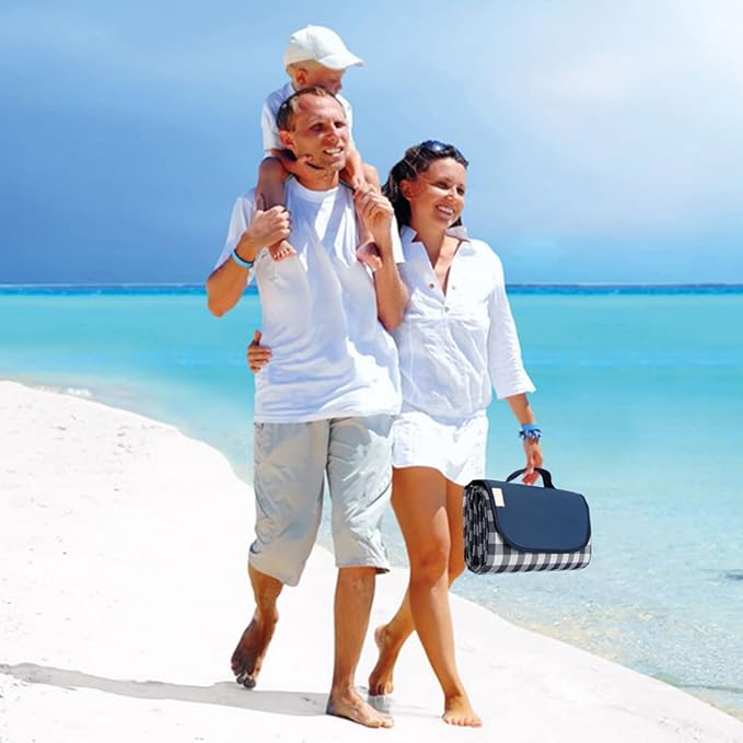 Picnic Beach Blanket, Picnic Mat 80x57in Waterproof Foldable, Family Mat, Portable Large Picnic Blankets for Travel, Hiking, Music Festival