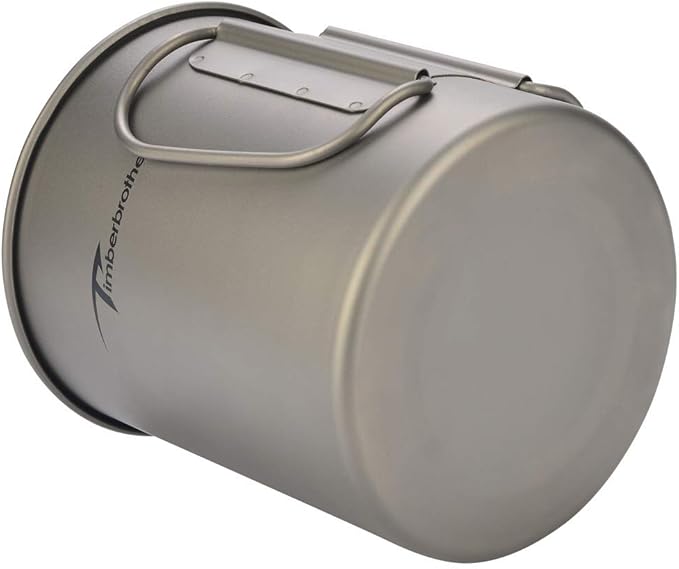 250ml-900ml Titanium Cup Camping Mug Foldable Handle Titanium Pot with Lid