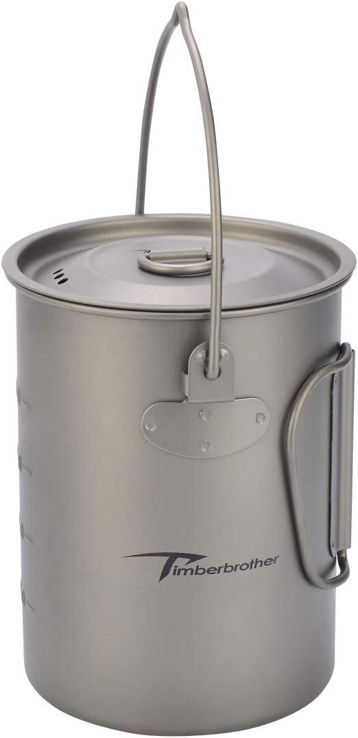 250ml-900ml Titanium Cup Camping Mug Foldable Handle Titanium Pot with Lid