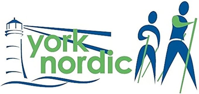 Official Nordic Walking Poles - True Classic Nordic Glove Grips, Lightweight, Adjustable, and Collapsible -2 Pieces w/flip Locks, Detachable Feet and Travel Bag by York Nordic - Heights 5'4"-6'2"