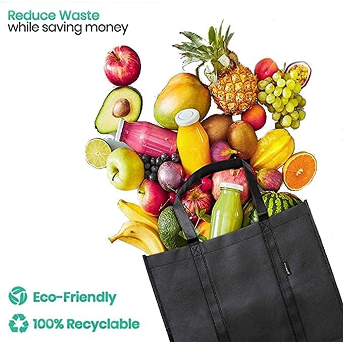 NZ home XXL Insulated Cooler Bag and Food Warmer for Delivery & Grocery Shopping with Zippered Top, Black (1 pack)