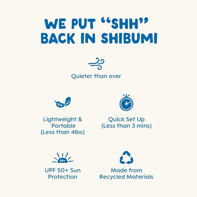 New Shibumi Shade® Classic with Quiet Canopy, The Original Wind-Powered® Beach Shade, Provides 150 Sq. Ft. of Shade, Weighs Only 4 lbs, Sets up in 3 Minutes. World's Best Beach Shade.