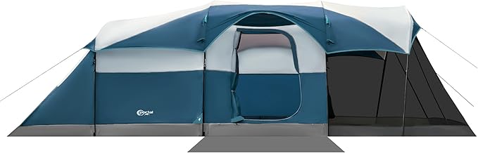 PORTAL 6/8/10 Person Family Camping Tent with Screen Room, Water Resistant Big Tunnel Tent with Rainfly, Large Family Tent for Outdoor Camping, Party