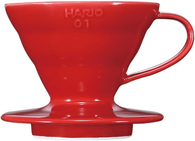 Hario V60 Ceramic Coffee Dripper Pour Over Cone Coffee Maker Size 01, Red