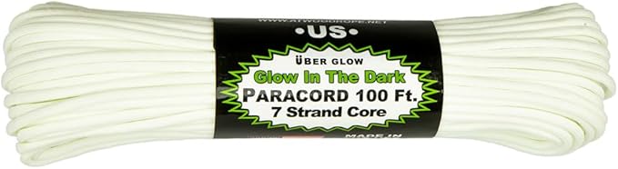 Paracord Planet Glow in The Dark 550lb Paracord – 7 Strand Luminous Parachute Cord for Nighttime Outdoor Utility – 100 ft