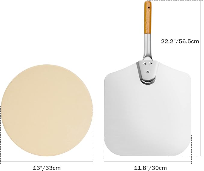 onlyfire Stainless Steel Multi-Purpose Rotisserie and Pizza Combo Kit for Weber 18" and Other Similar Kettle Grills - Include Pizza Peel and Pizza Stone