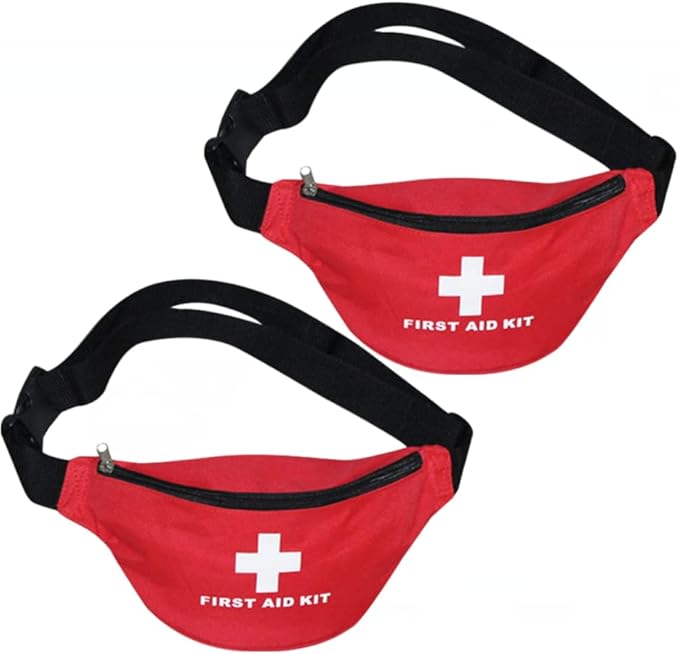 AOUTACC First Aid Empty Kit,Compact and Lightweight Waterproof First Aid Bag Empty with Zippered for Emergency at Home, Office, Car, Outdoors, Boat, Camping, Hiking(Bag Only) (2 Pack Fanny Pack)