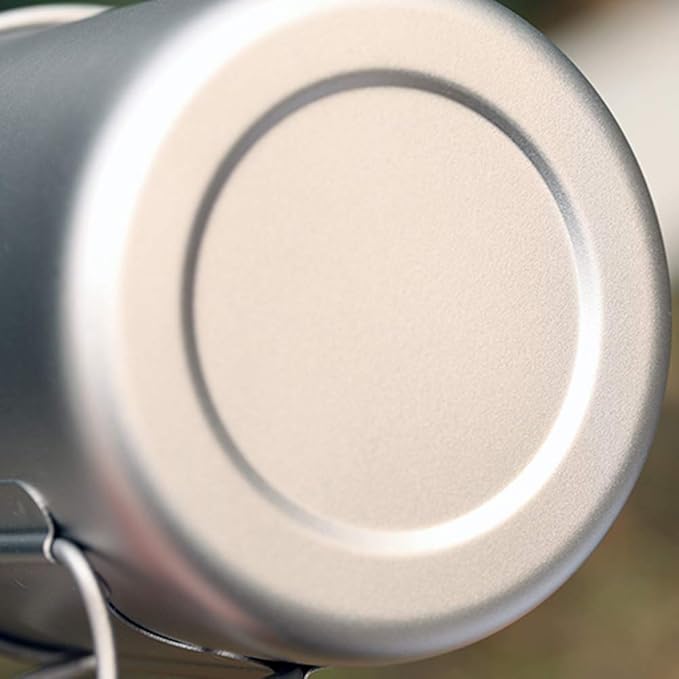 TOMSHOO Titanium Camping Pot and Outdoor Mug With Lid - Coffee Cup With Foldable Handle for Hiking, Travelling, Backpacking, and Open Fire