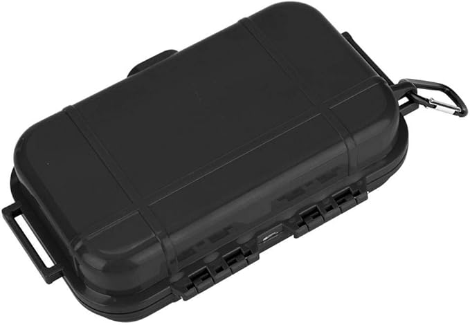 Vbestlife Plastic Waterproof Shockproof Storage Box, Floating Hard Shell Wet Dry Box Container, Marine Fishfinder Case, 4 Colors (Black)