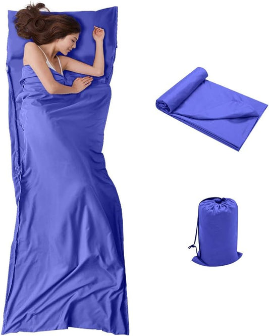 Travel and Camping Sheet Sleeping Bag Liner - Lightweight Compact and Portable Adult Sleeping Bag - Ideal for Traveling,Hostels and Camping