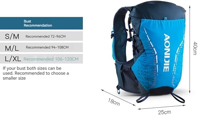 BlueField Lightweight Adjustable Running Hydration Vest for Men & Women - Waterproof & Wear-Resistant Water Backpack for Hikers & Campers