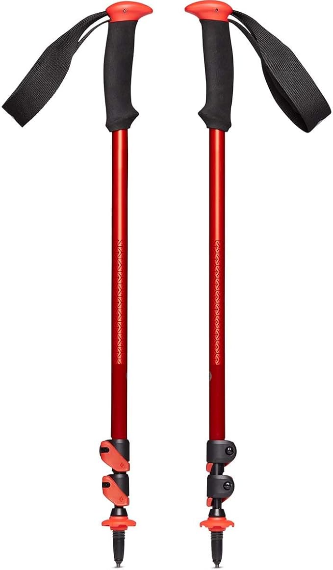 BLACK DIAMOND Trail Sport Trekking Poles, Two Lightweight Collapsible Aluminum Hiking Sticks with FlickLock Easy Adjustability for Hiking, Trekking, Backpacking, Walking, Camping, Travel