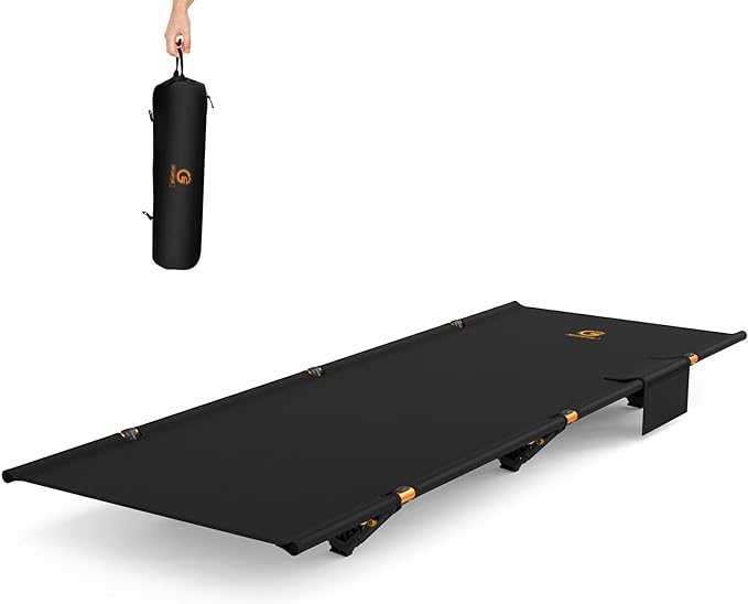 G2 Foldable Camping Cot, Durable Travel Tent Cot, Ultralight for Backpacking, Summer Hiking, Mountaineering, Max Loading Capacity 264lb, Easy to use for Woman & Man, Comes with Storage Bag