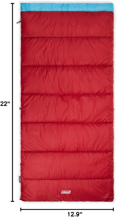 Coleman Flatlands Sleeping Bag, Made from 100% Recycled Material, Cool Weather Adult Sleep Sack