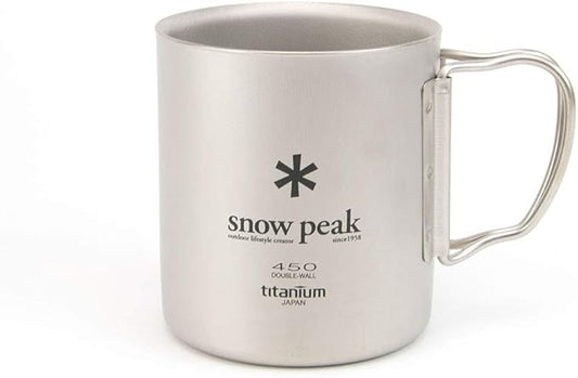Snow Peak Double Wall Titanimum Insulated Mug, Lightweight, Durable, Camping, 450ml
