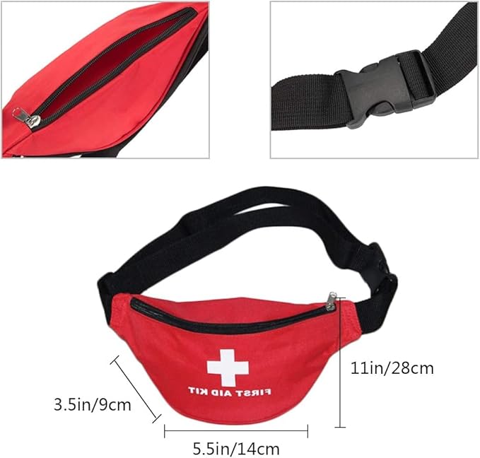 AOUTACC First Aid Empty Kit,Compact and Lightweight Waterproof First Aid Bag Empty with Zippered for Emergency at Home, Office, Car, Outdoors, Boat, Camping, Hiking(Bag Only) (2 Pack Fanny Pack)