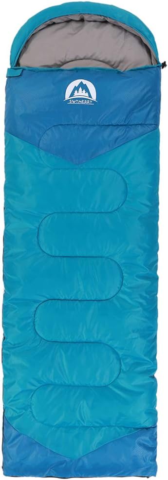 SWTMERRY Sleeping Bag 3 Seasons (Summer, Spring, Fall) Warm & Cool Weather - Lightweight,Waterproof Indoor & Outdoor Use for Kids, Teens & Adults for Hiking and Camping