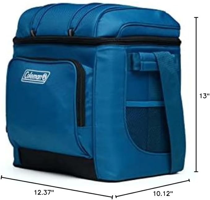 Coleman Chiller Insulated Soft Cooler, Leakproof 9/16/30 Can Cooler with 12+ Hour Ice Retention, Made with Recycled Materials, Great for Lunch, Camping, Beach, Pool, Sports, & More