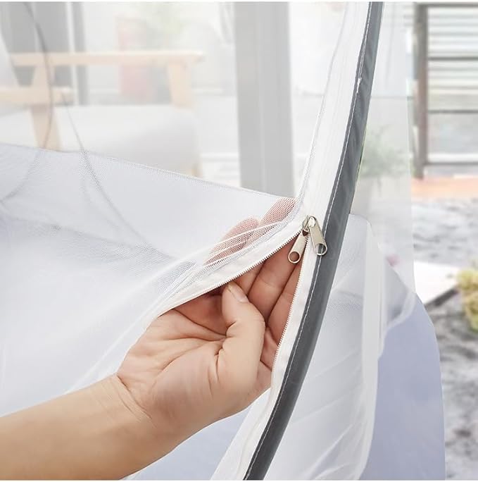 Mengersi Mosquito Net Foldable Pop Up Travel Tent,Bed Canopy Camping Mosquito Net for Travel Bedroom and Outdoor Trip,Twin Size Bed (Gray)