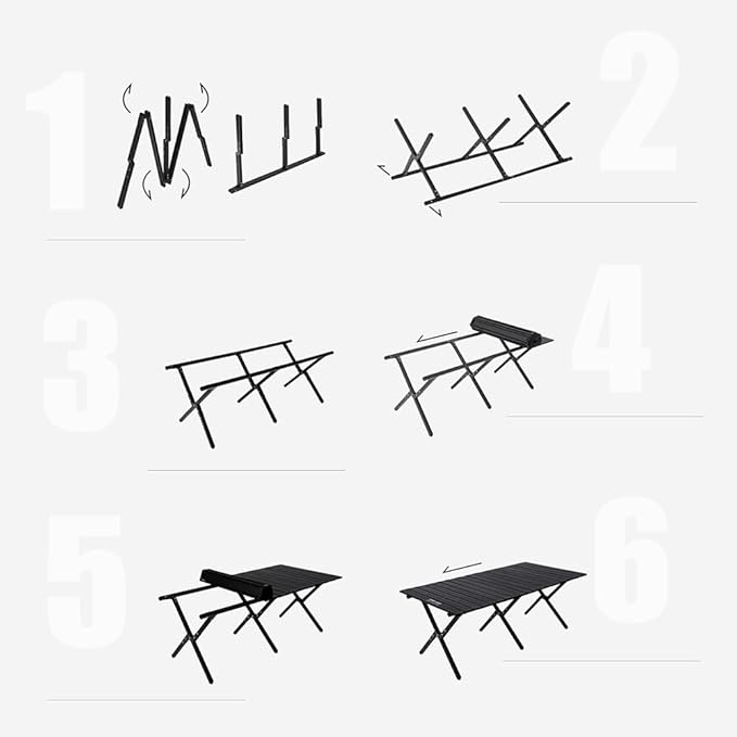 Folding Camping Table with Carry Bag Lightweight Roll-Up Table Aluminum Folding Camp Table That Fold Up Portable Beach Table for Hiking BBQ Party