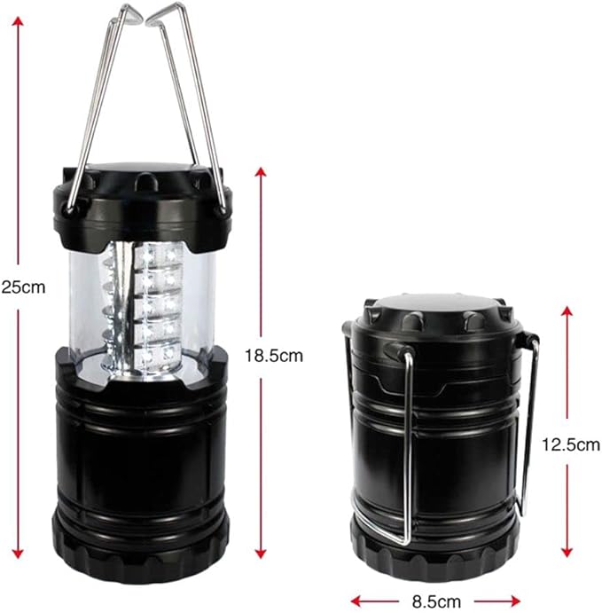 Lantern Camping Essentials Lights, Led Flashlight for Power Outages, Tent Lights for Emergency, Survival Gear and Supplies for Hurricane, Battery Operated Lamp, 4 Pack, Black