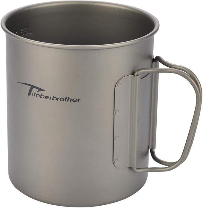 250ml-900ml Titanium Cup Camping Mug Foldable Handle Titanium Pot with Lid