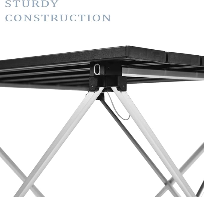 Grope Small Folding Camping Table with Aluminum Table Top, Beach Table for Sand with Carrying Bag,Prefect for Outdoor,Picnic,BBQ,Cooking,Festival