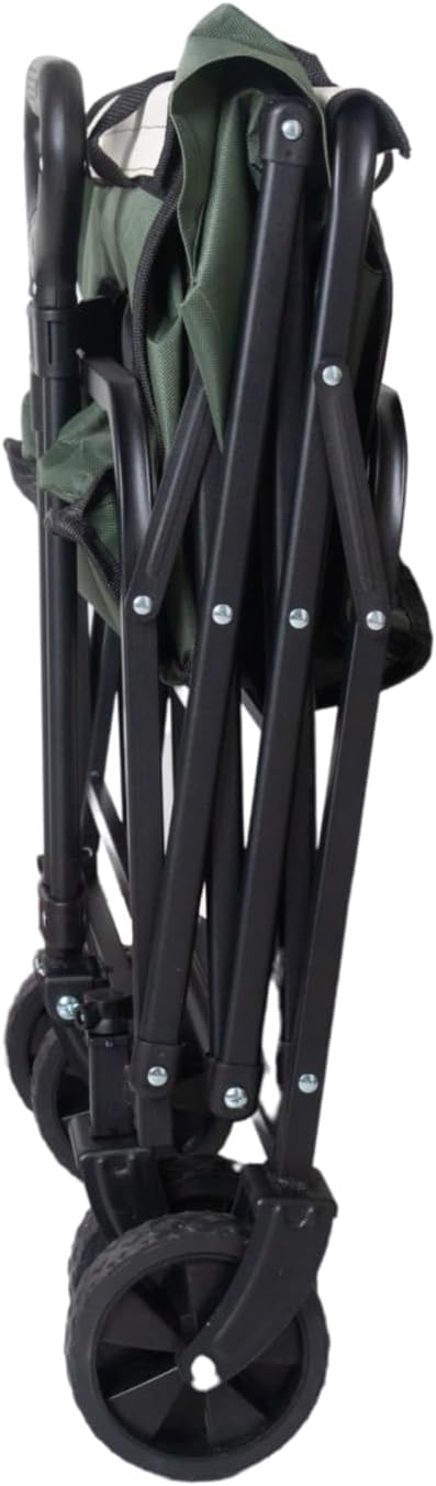Collapsible Wagon Cart Foldable with Wheels - Multi-Purpose Folding Utility Heavy Duty Wagons Carts for Camping, Outdoor, Beach, Picnic, and Garden Use