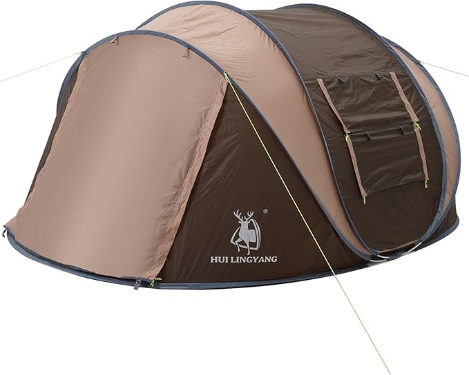 4 Person Easy Pop Up Tent,9.5’X6.6’X52'',Waterproof, Automatic Setup,2 Doors-Instant Family Tents for Camping, Hiking & Traveling