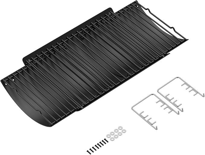 23" to 34" Adjustable Ash Pan for Charcoal Grill Chargriller 1224 1324 2121 2222 2123,Oklahoma Joe Charcoal Grill Royal Gourmet, Ash Pan with 2PC Fire Grate Hanger