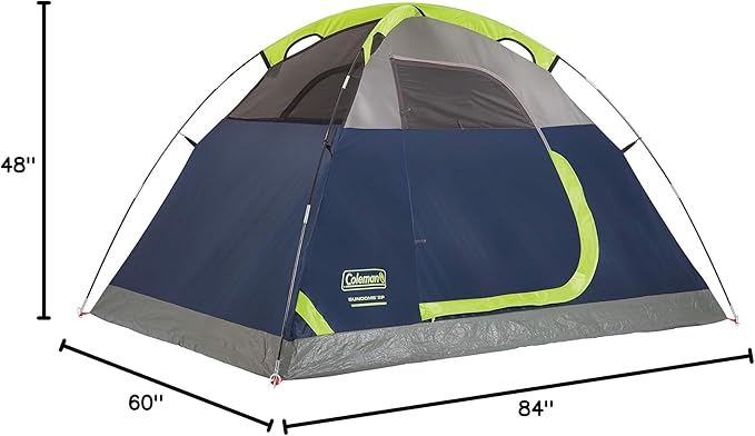 Coleman Sundome 4-Person Tent with Rainfly, Weatherproof Tent Sets Up in 10 Mins